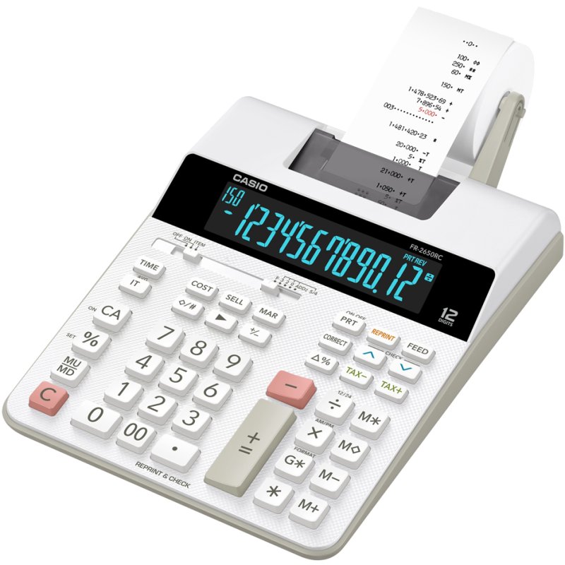 CASIO calculatrice FR-2650 RC, 12 chiffres, 2 couleurs